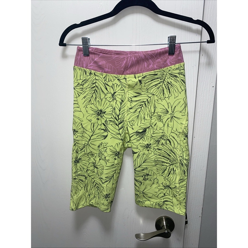 Free People Movement Neon Fired Up Tropical Print Biker Shorts  Women's XS